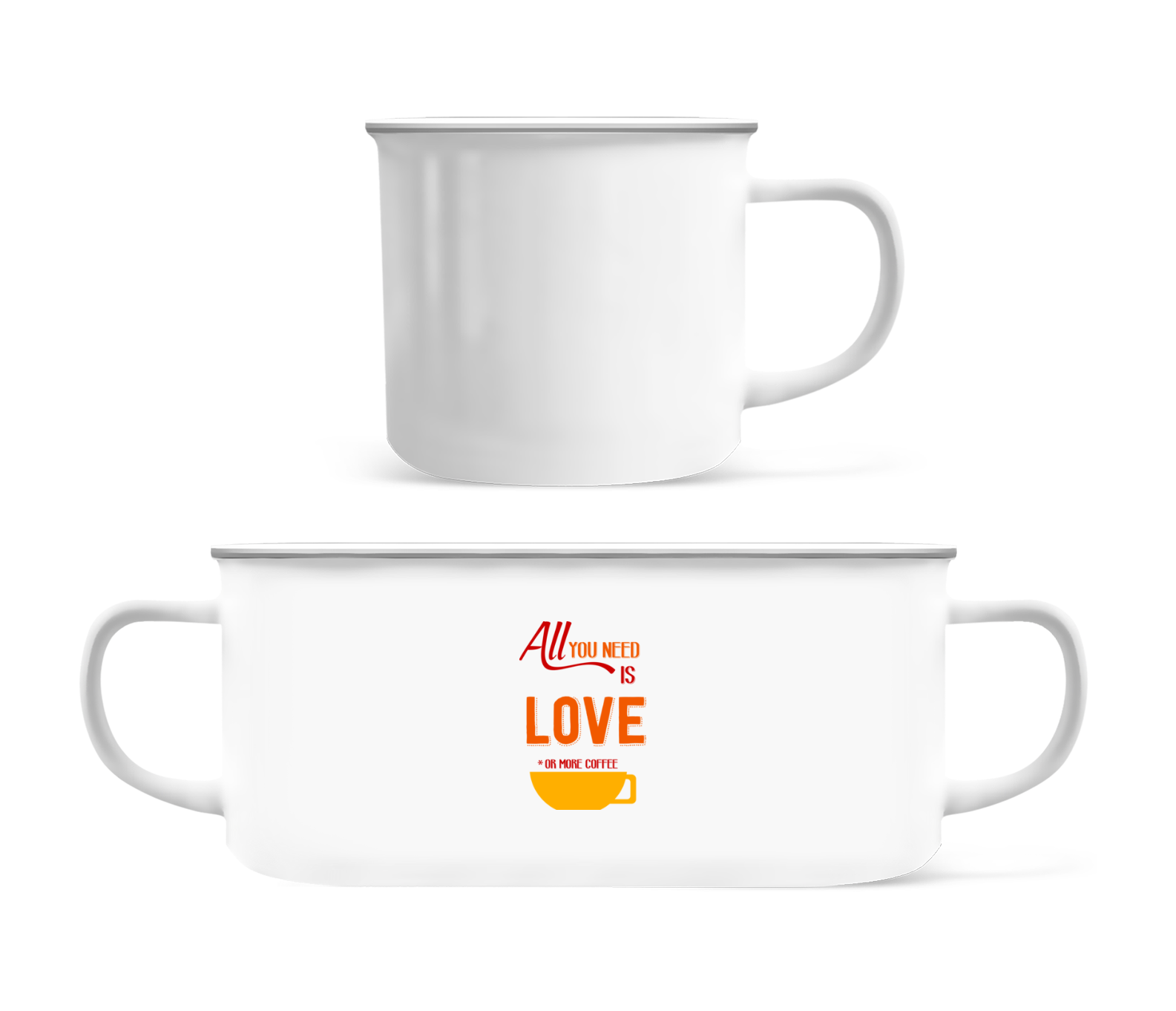 Love Or More Coffee · Tasse Émaillée
