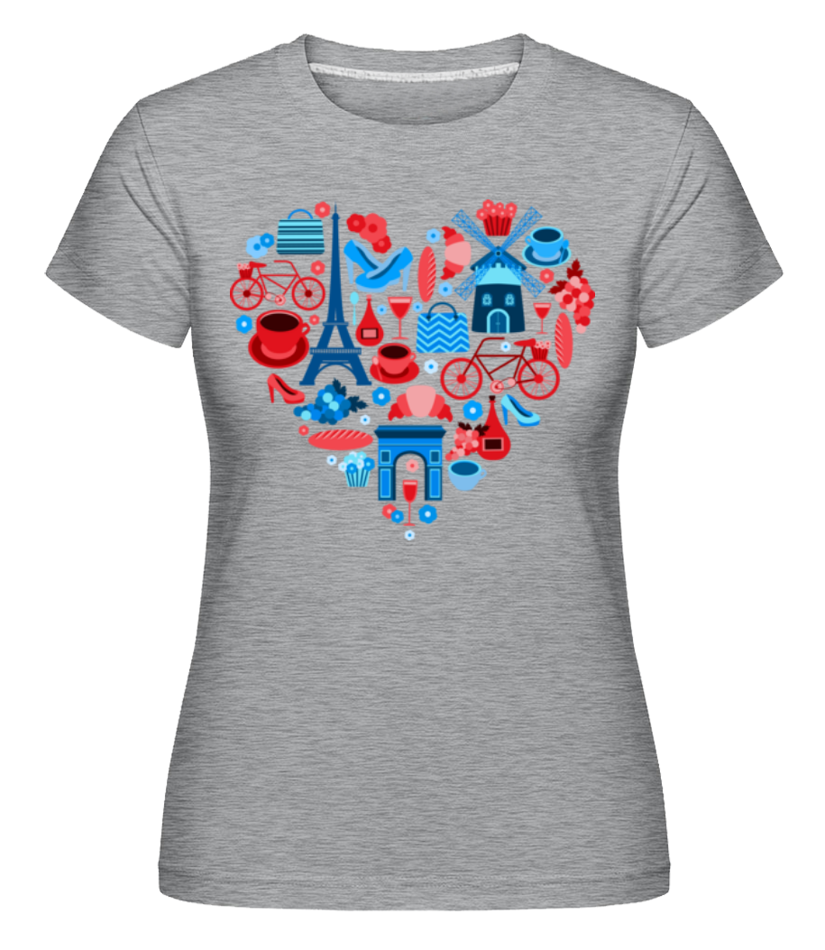 Paris Love Heart ·  T-shirt Shirtinator femme