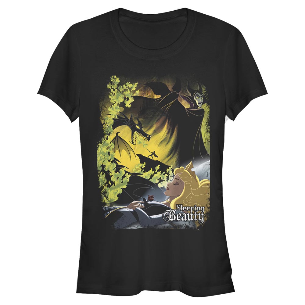 Aperçu: Disney - Sleeping Beauty - Skupina Sleeping Poster - Femme T-shirt - Noir - Devant