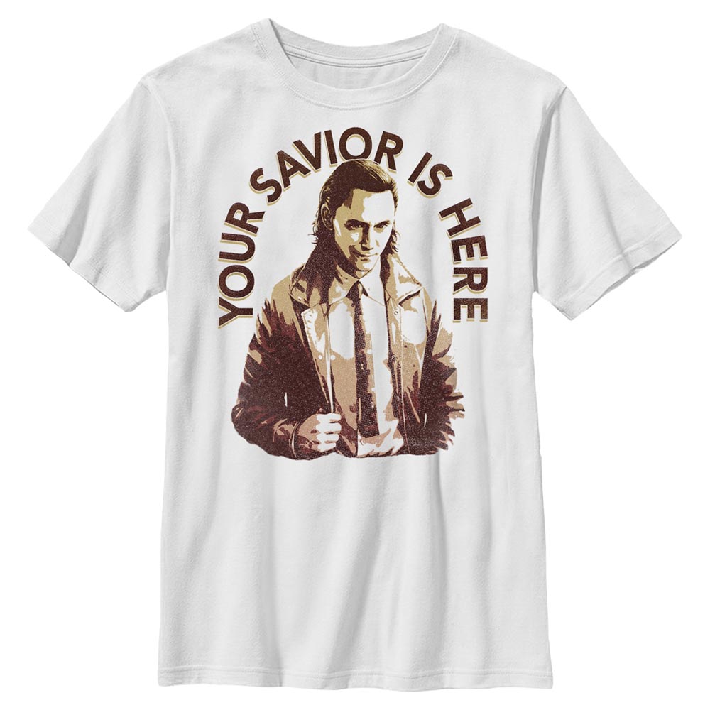 Marvel - Loki - Loki Your Savior Is Here - Enfant T-shirt - Blanc - Devant