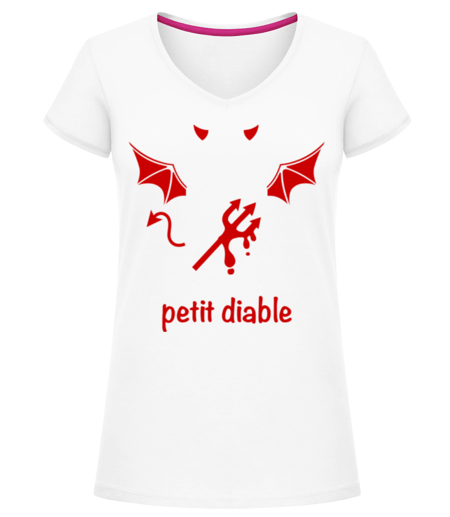 Petit Diable Rouge · T-shirt col en V Femme