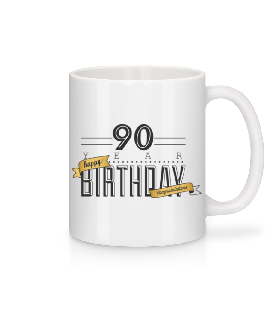 90 Birthday Sign · Mug en céramique blanc