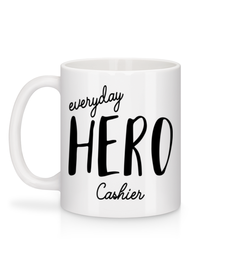 Aperçu: Everyday Hero Cashier - Mug en céramique blanc - Blanc - Derrière
