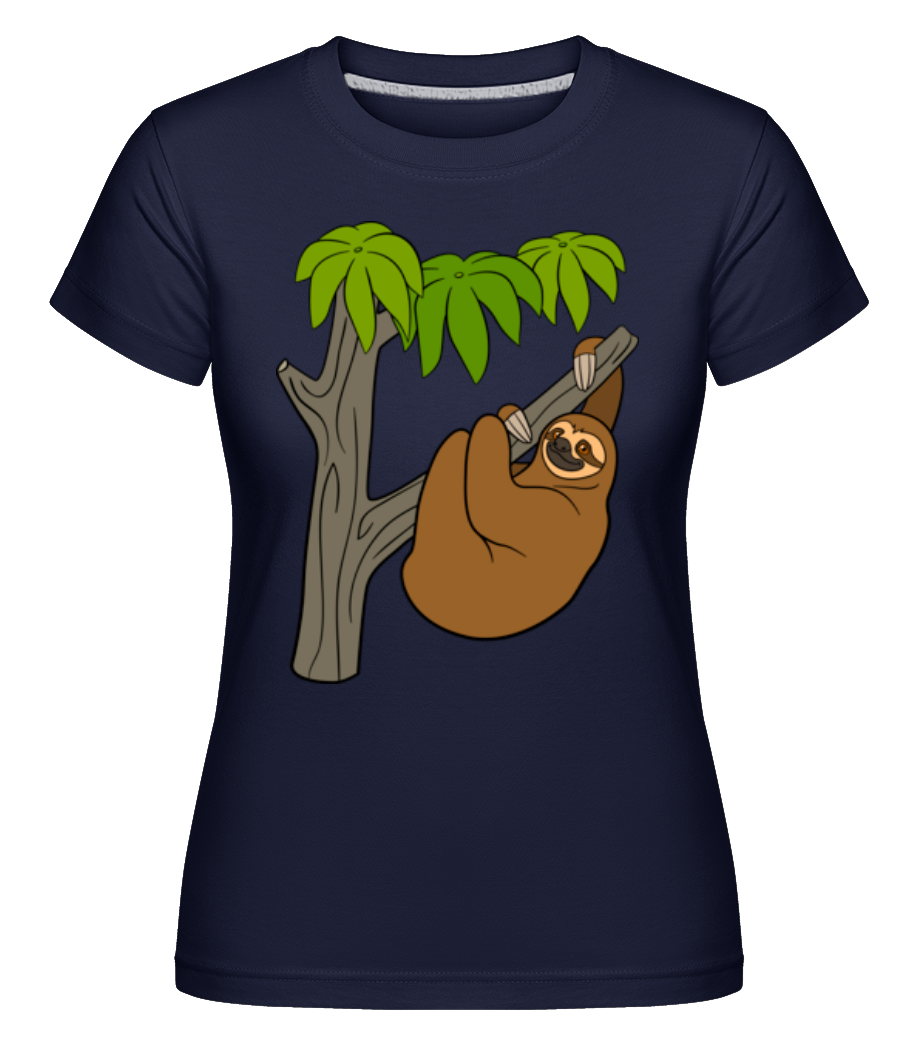 Paresseux Sur L'arbre -  T-shirt Shirtinator femme - Bleu marine - Devant