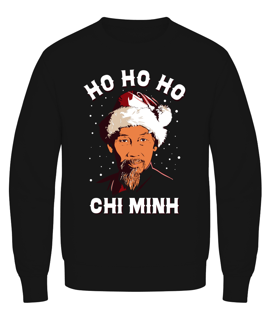 Aperçu: Ho Ho Ho Chi Minh - Sweatshirt Homme AWDis - Noir - Vorn