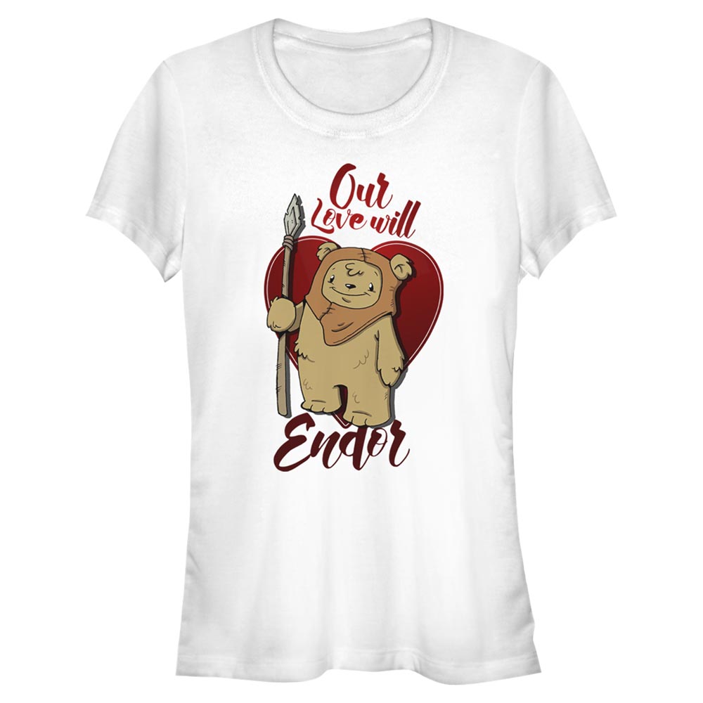 Aperçu: Star Wars - Ewoks Love Will Endor - Femme T-shirt - Blanc - Devant