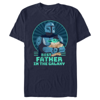 Star Wars - The Mandalorian - Mando & Child Best Father - Father's Day - Men's T-Shirt - Navy - Front