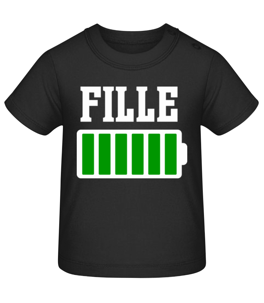 Fille - T-shirt Bébé - Noir - Devant