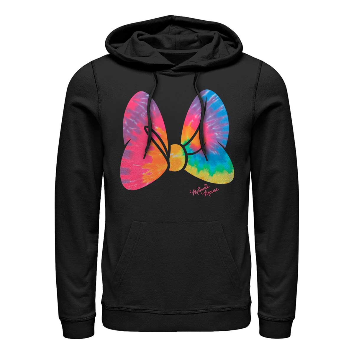 Aperçu: Disney Classics - Mickey Mouse - Minnie Mouse Tie Dye Bow - Unisex Sweat à capuche - Noir - Devant