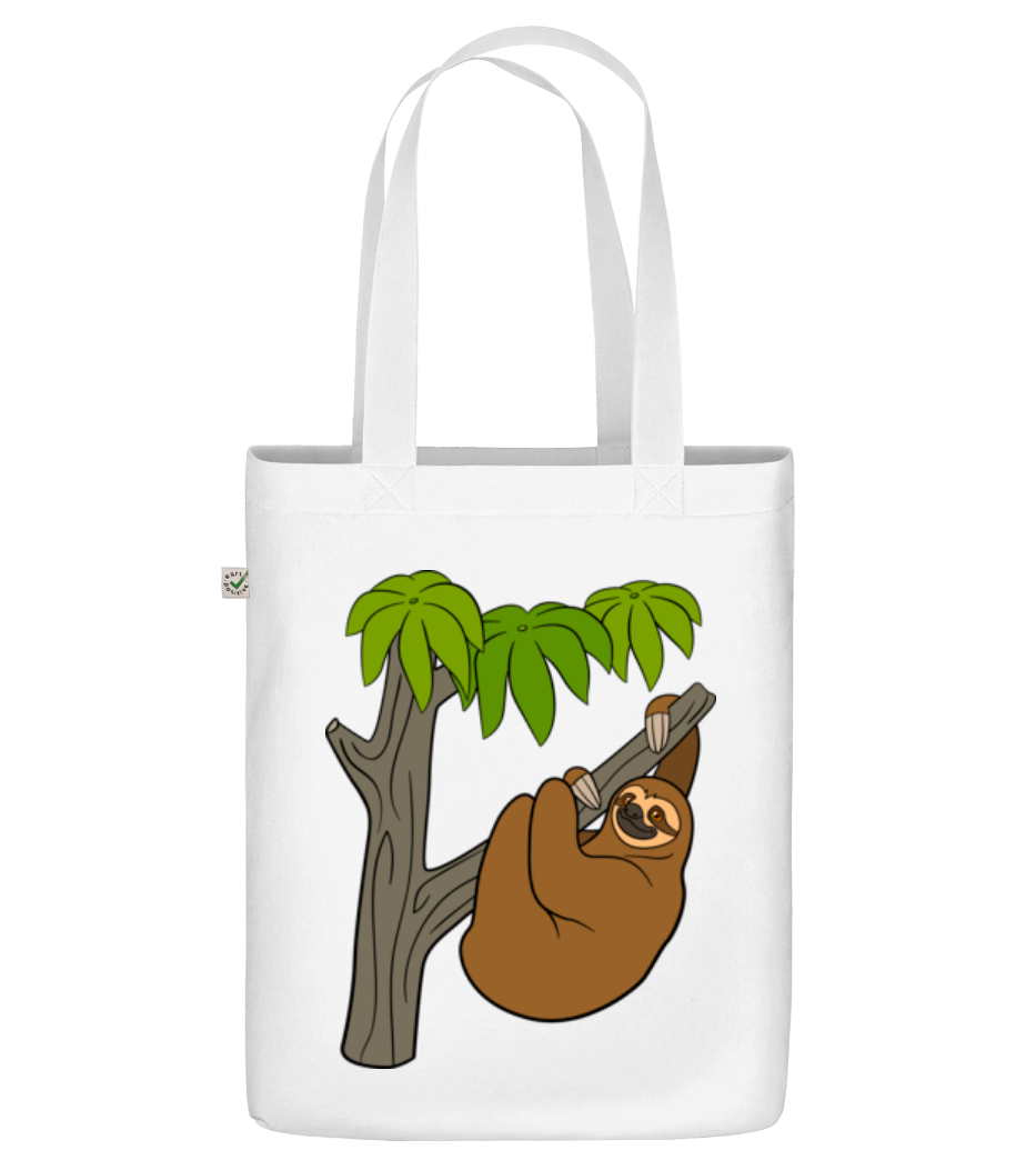 Aperçu: Paresseux Sur L'arbre - Sac en toile bio - Blanc - Devant