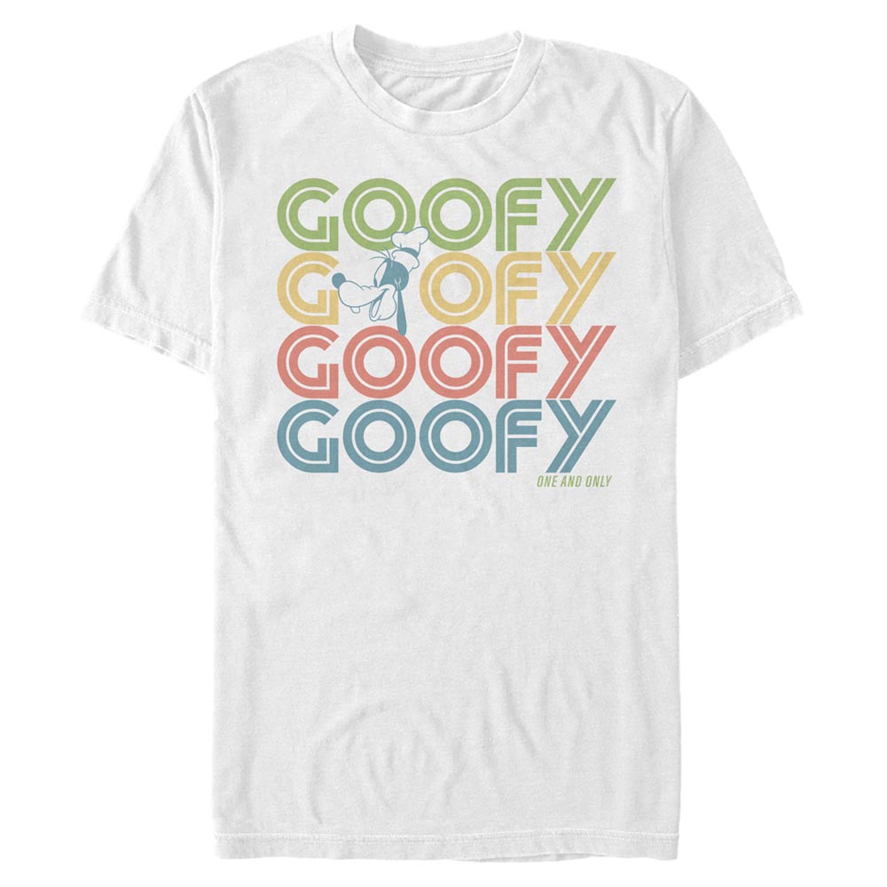 Aperçu: Disney - Mickey Mouse - Goofy Retro Stack - Homme T-shirt - Blanc - Devant
