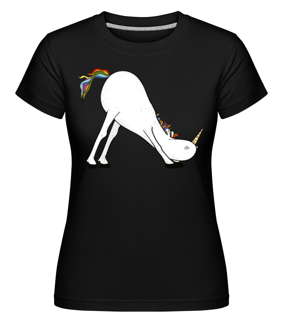 Yoga Licorne La Diapositive -  T-shirt Shirtinator femme - Noir - Devant