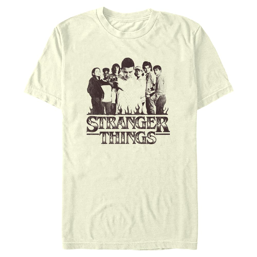 Aperçu: Netflix - Stranger Things - Group Focus - Homme T-shirt - Crème - Devant