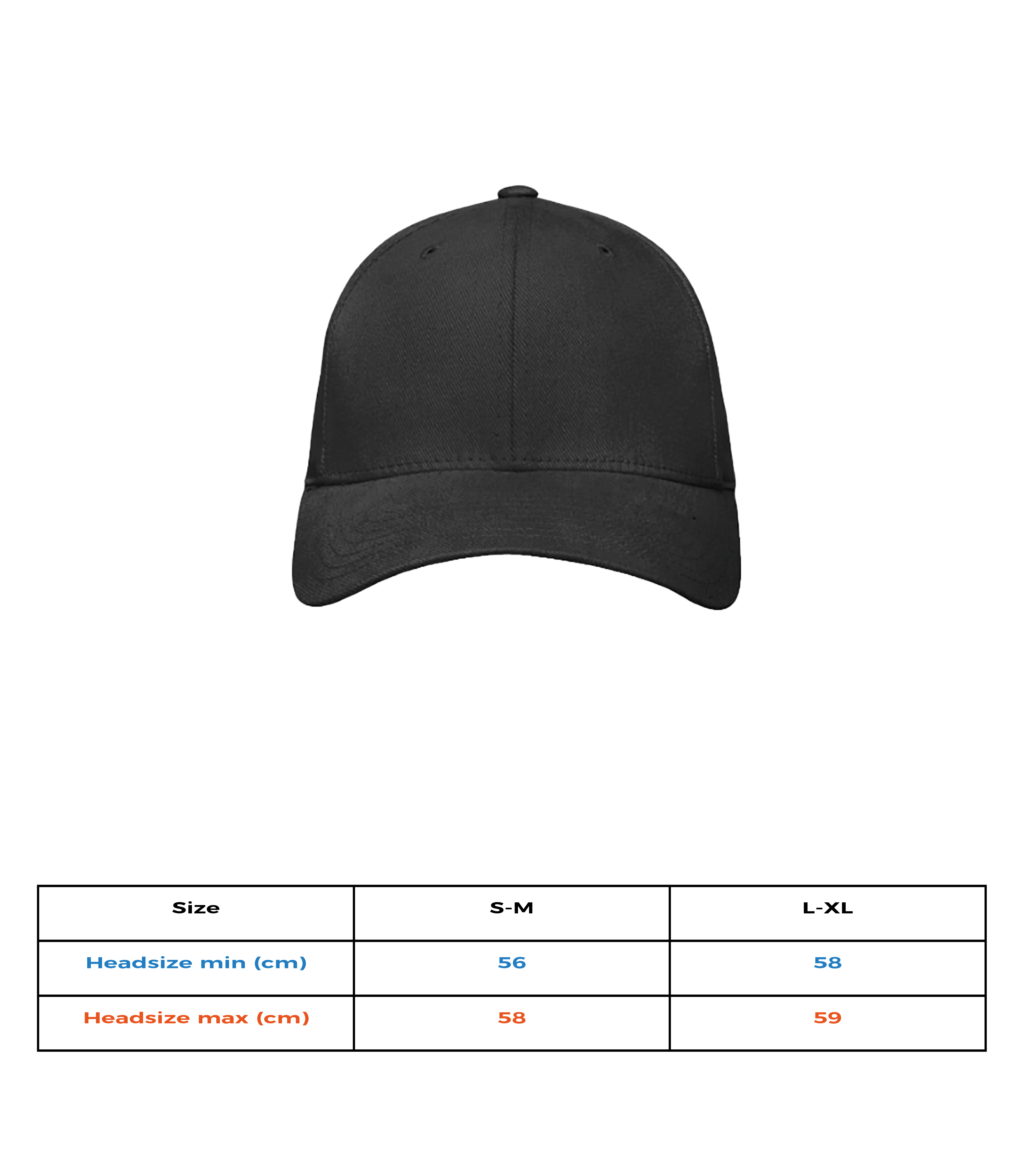 Aperçu: Casquette de baseball FlexFit - Tableau des tailles