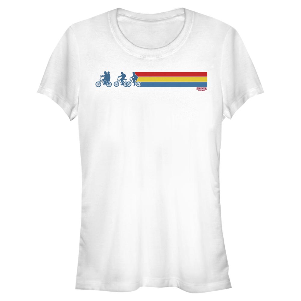 Netflix - Stranger Things - Skupina Stranger Stripes - Femme T-shirt - Blanc - Devant