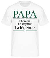 Papa La Légende - T-shirt standard Homme - Blanc - Devant