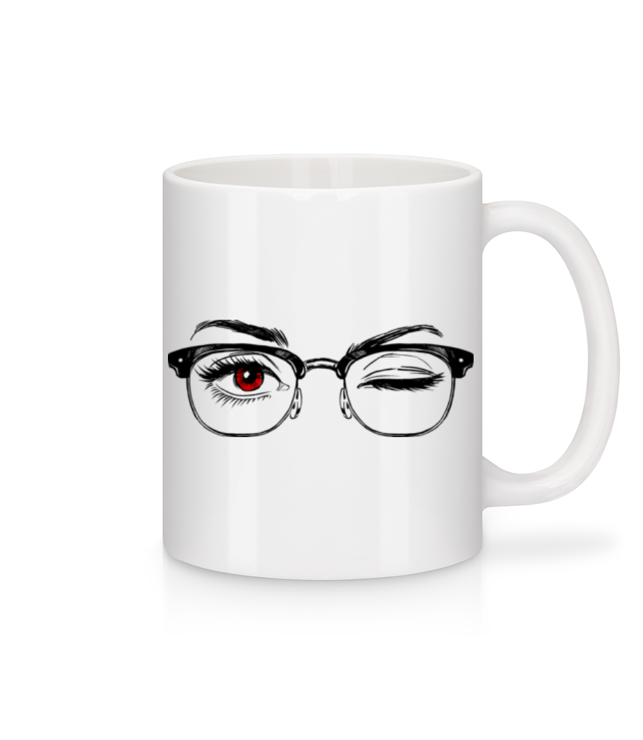 Hipster Yeux Rouge · Mug en céramique blanc