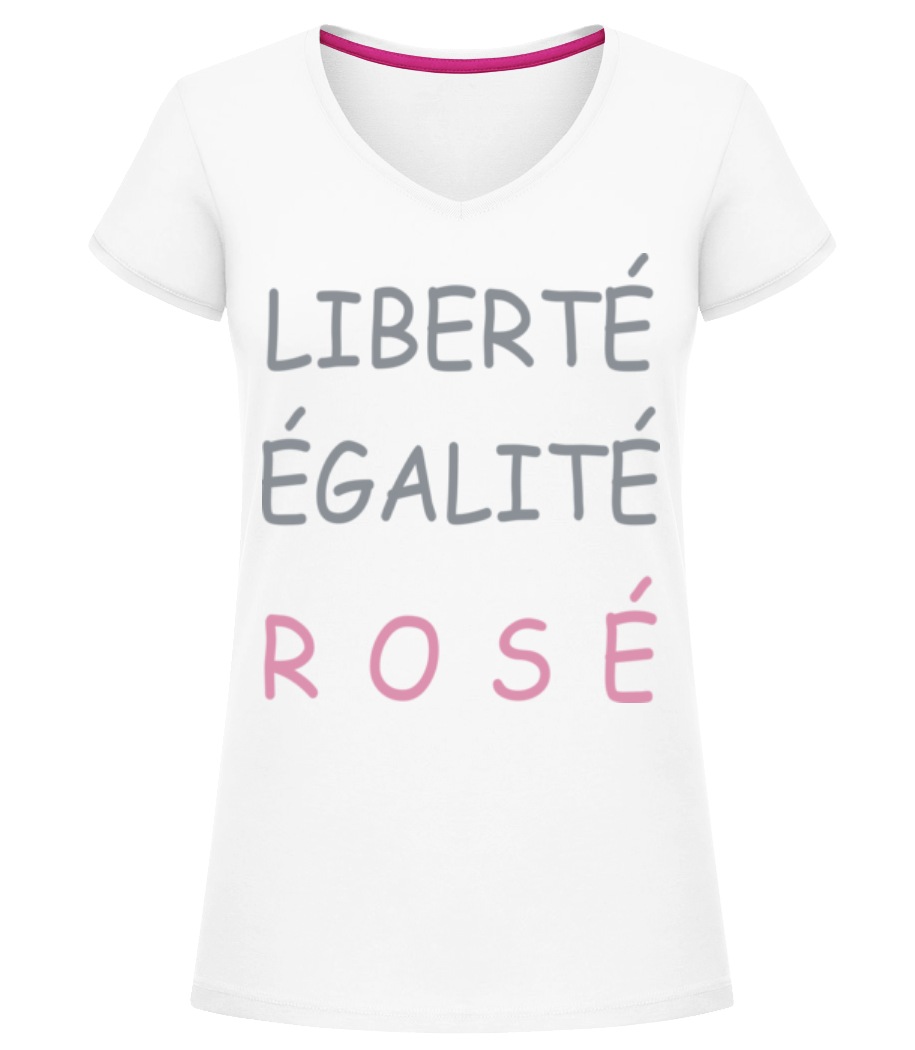 Liberté, Égalité, Rosé · T-shirt col en V Femme
