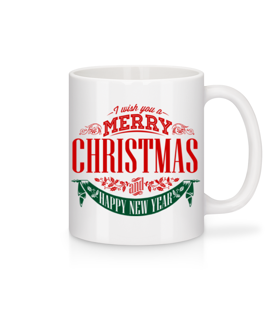 Merry Christmas Label · Mug en céramique blanc