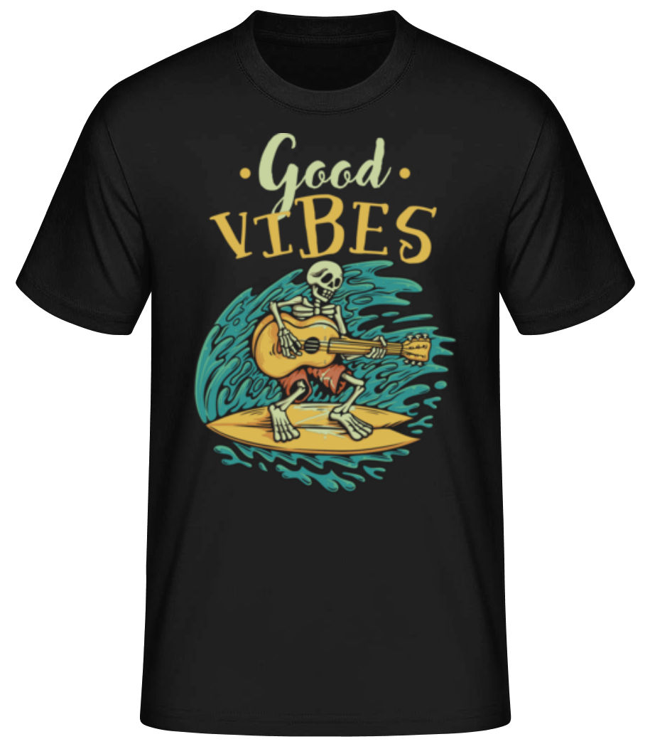 Good Vibes - Männer Basic T-Shirt - Schwarz - Vorne