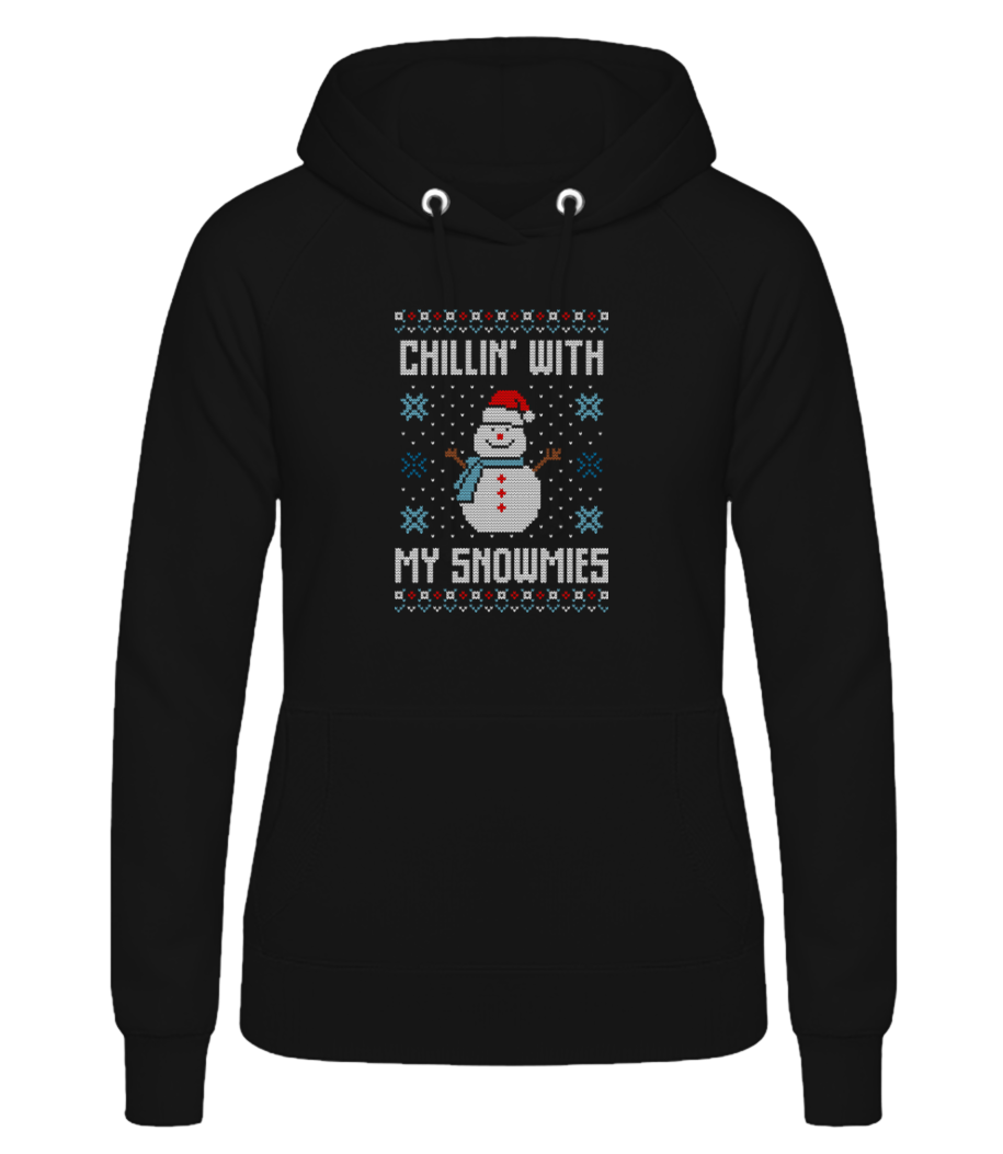Chillin With My Snowmies · Sweat à capuche basique pour femme