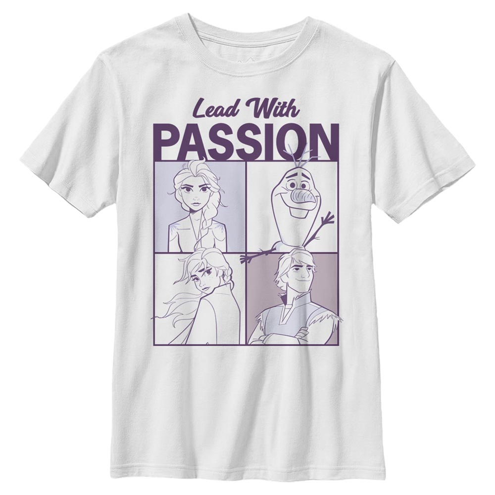 Disney - La Reine des neiges - Texte Lead With Passion - Enfant T-shirt