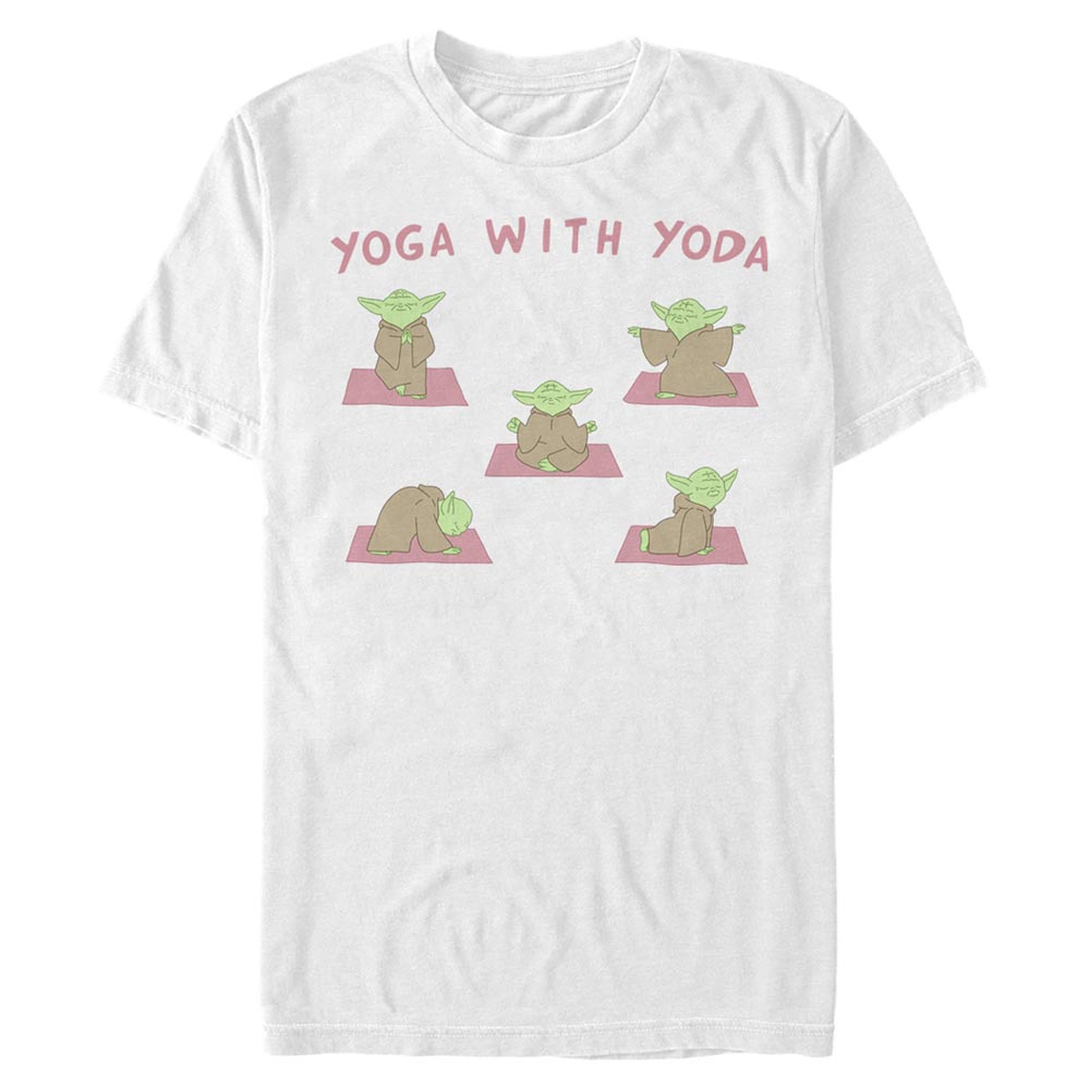 Aperçu: Star Wars - Classic Yoga With Yoda - Homme T-shirt - Blanc - Devant