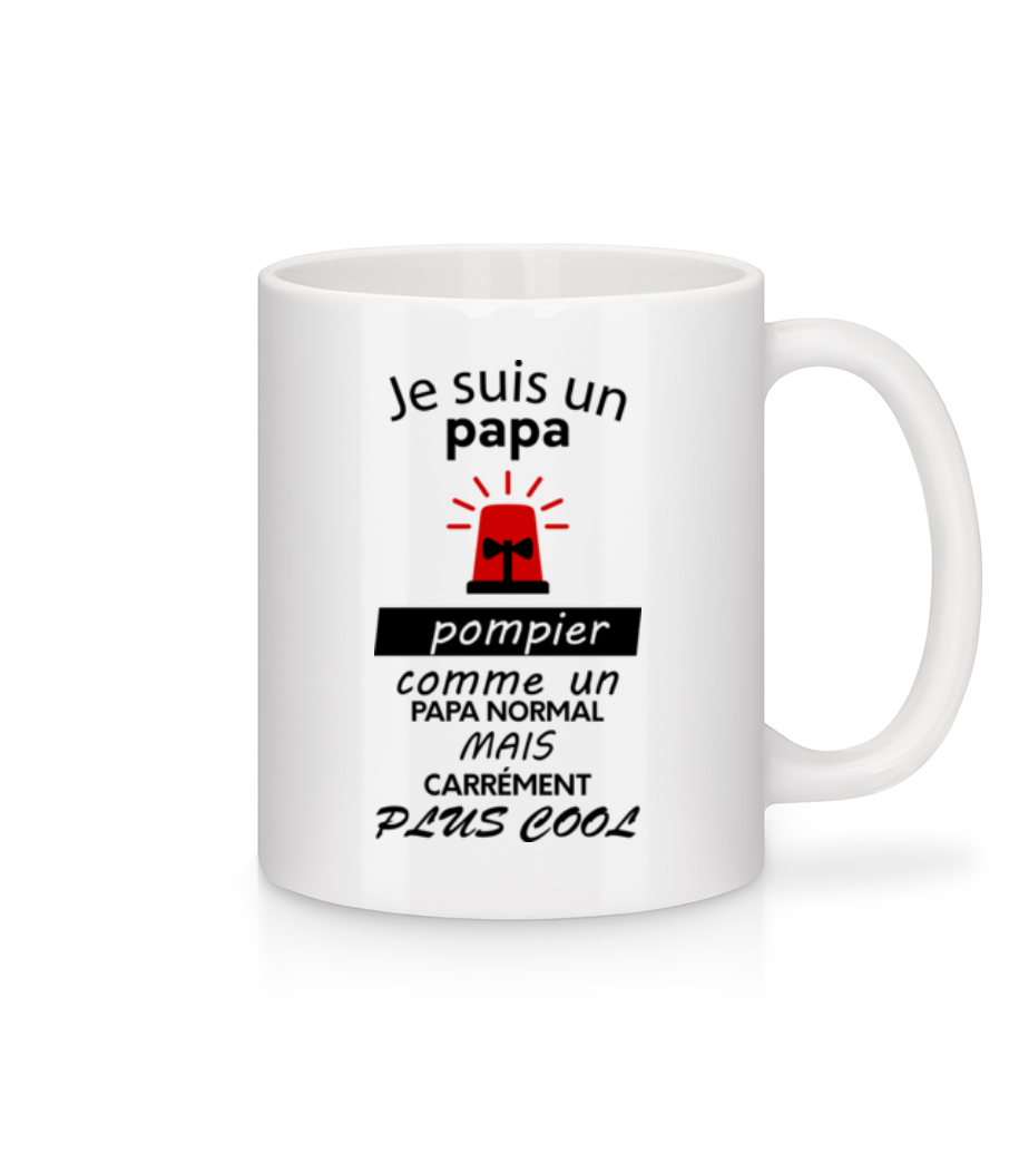 Papa Pompier Cool · Mug en céramique blanc