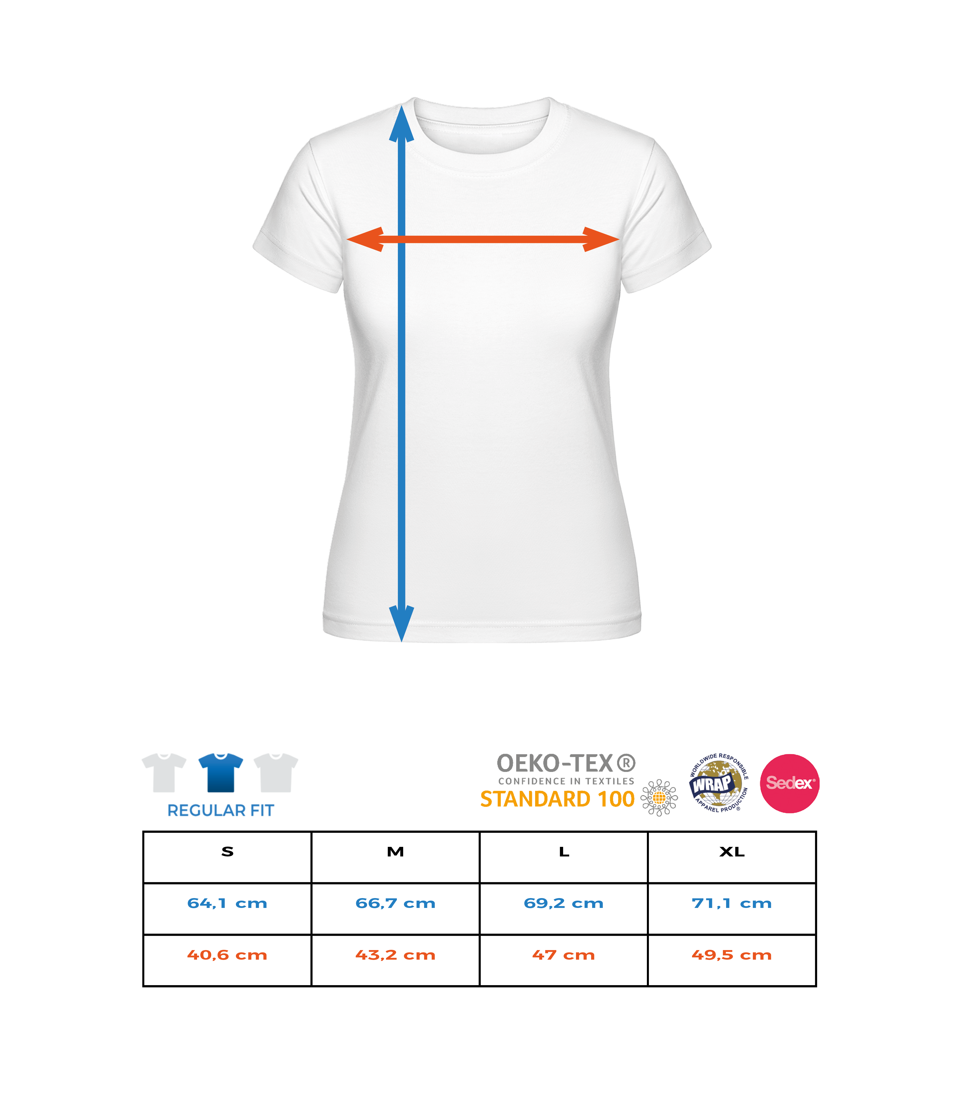 Aperçu: Frauen Aktions-T-Shirt - Größentabelle
