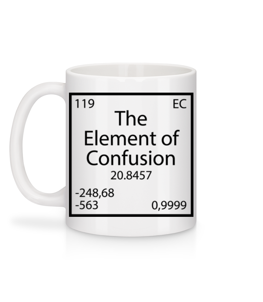 Aperçu: The Element Of Confusion - Mug en céramique blanc - Blanc - Derrière