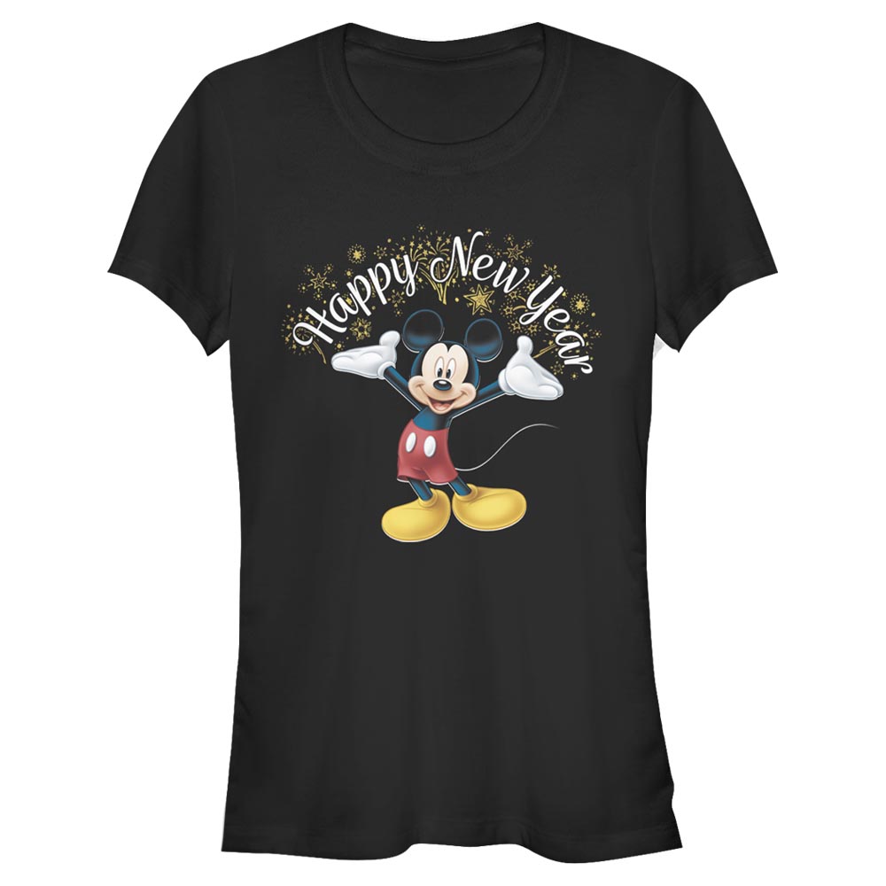 Disney Classics - Mickey Mouse - Mickey Mouse Mickey Happy New Year - New Year - Femme T-shirt - Noir - Devant