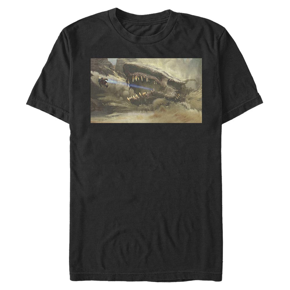 Star Wars - The Mandalorian - The Marshal MandoMon Epi Reaction - Homme T-shirt - Noir - Devant