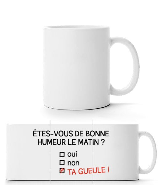 Aperçu: Êtes-vous De Bonne Humeur - Mug panorama - Blanc - Devant