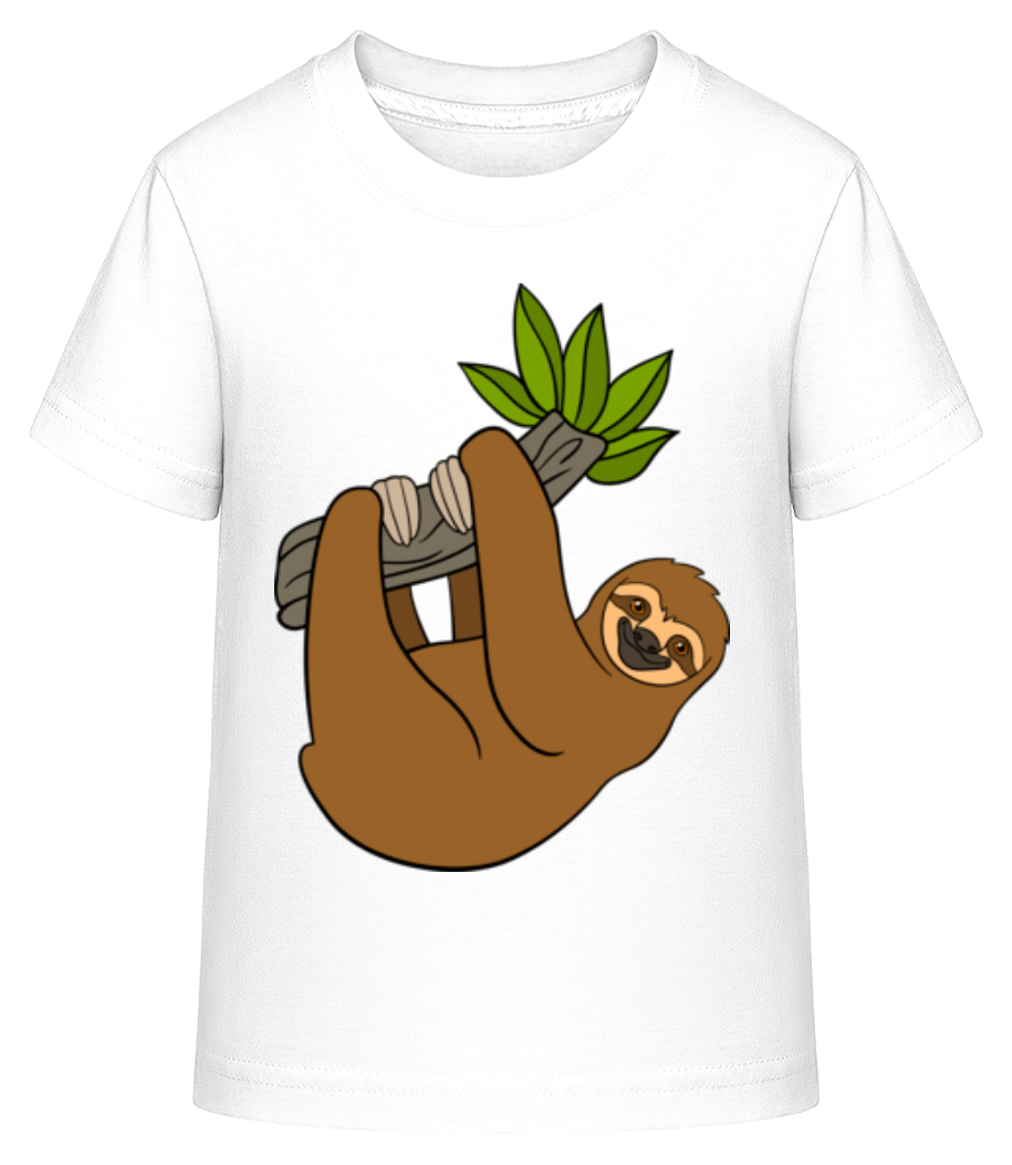 Aperçu: Paresseux Se Bloque Sur La Branche - T-shirt shirtinator Enfant - Blanc - Devant