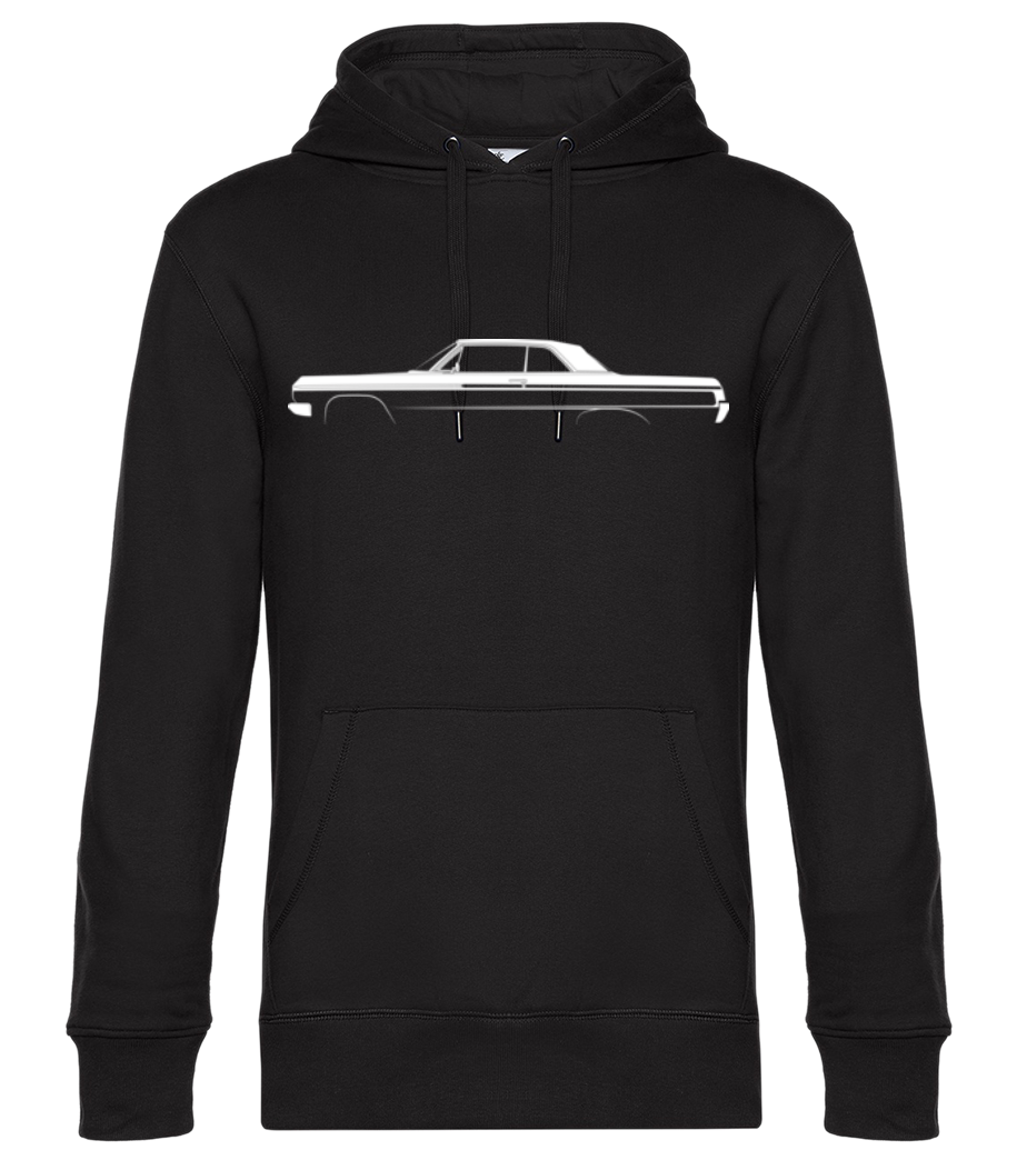 Aperçu: 'Chevrolet Impala SS 1964' Silhouette - Sweat à capuche premium Unisexe - Noir - Devant