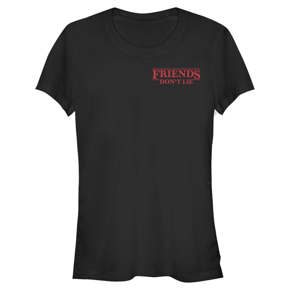 Aperçu: Netflix - Stranger Things - Quote Friends Pocket - Femme T-shirt - Noir - Devant