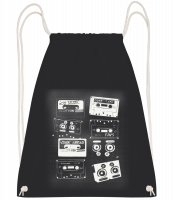 Old Cassettes - Turnbeutel - Schwarz - Vorn Old Cassettes - Turnbeutel - Schwarz - Vorn