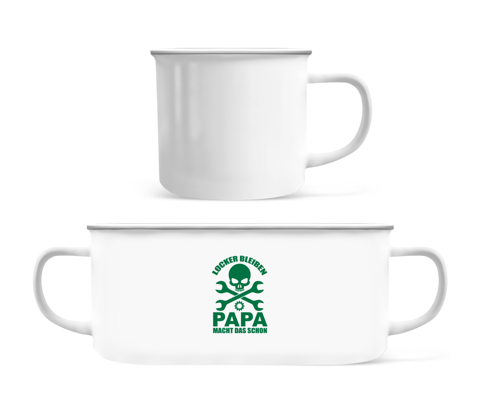 Locker Bleiben Papa Macht Das · Emaille-Tasse