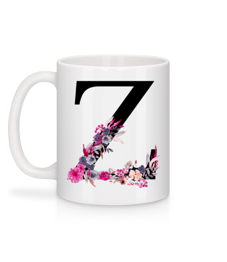 Aperçu: Fleurs Initiale Z - Mug en céramique blanc - Blanc - Derrière