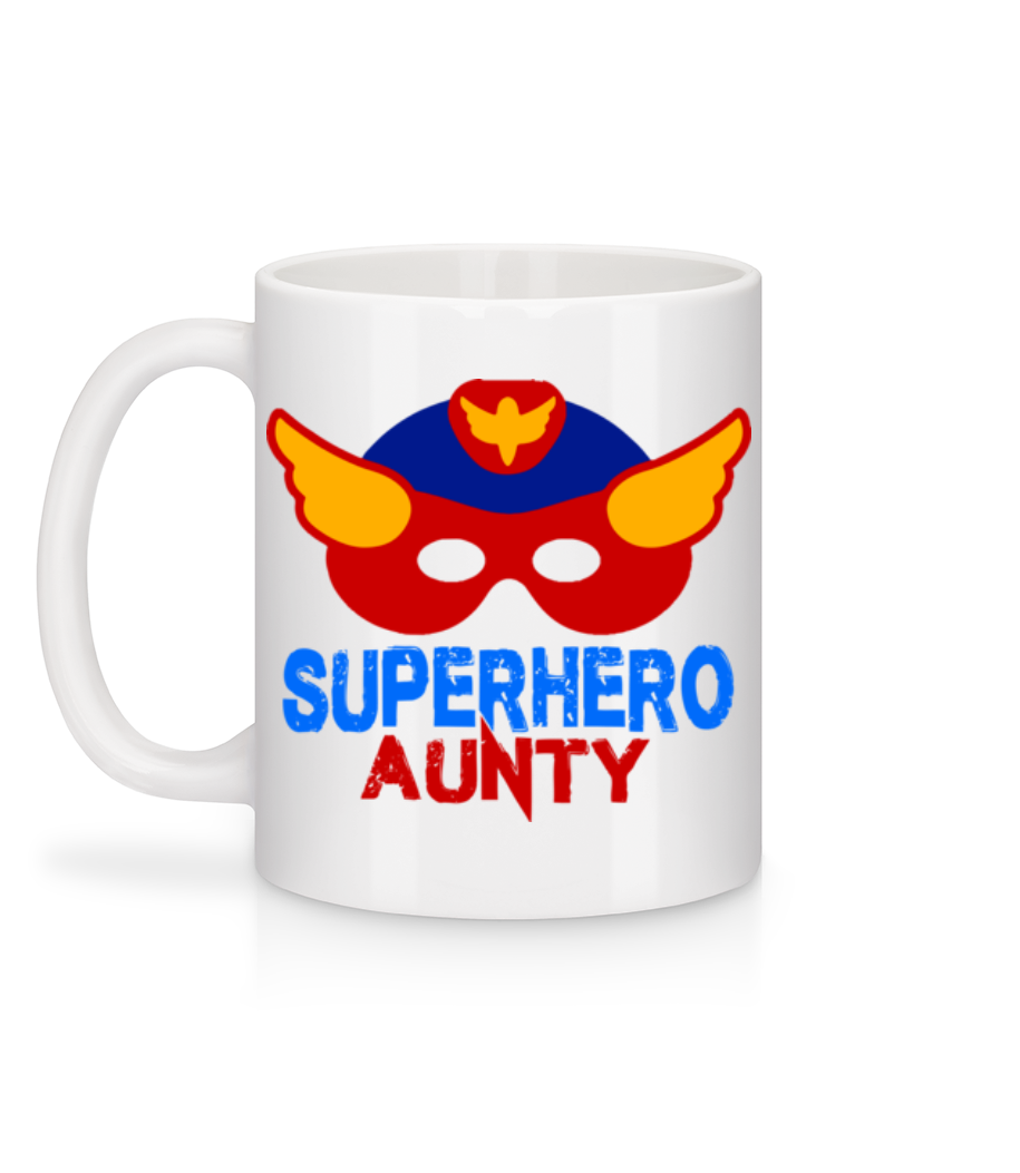 Aperçu: Superhero Aunty - Mug en céramique blanc - Blanc - Derrière