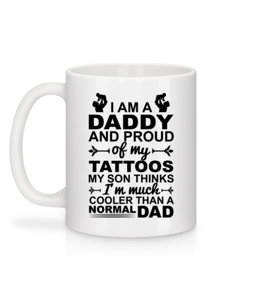 Aperçu: Papa Tattoos Son - Mug en céramique blanc - Blanc - Derrière