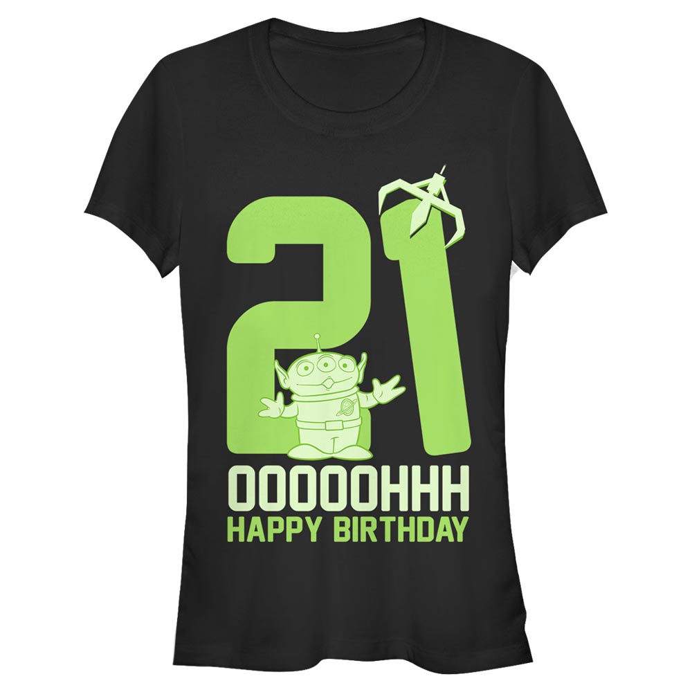 Aperçu: Pixar - Toy Story - Rex Ooohh Twenty One - Birthday - Femme T-shirt - Noir - Devant