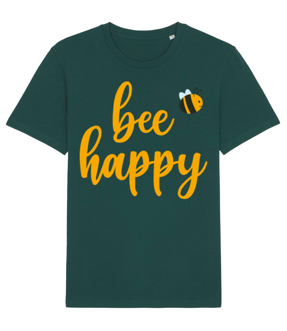 Aperçu: Bee Happy - T-shirt bio Homme Stanley Stella 2.0 - Vert bouteille - Devant