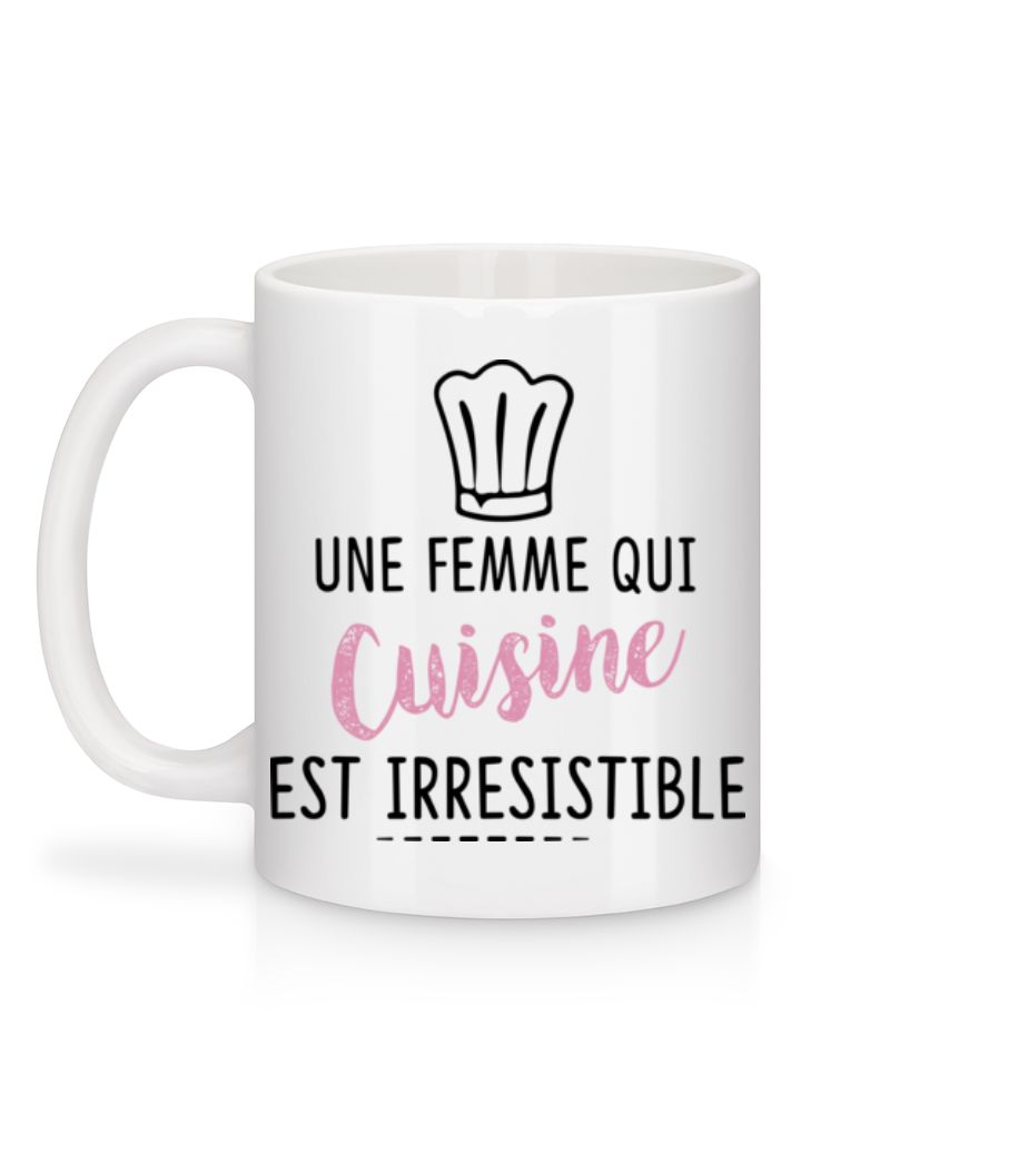 Une Femme Qui Cuisine - Mug en céramique blanc - Blanc - Derrière