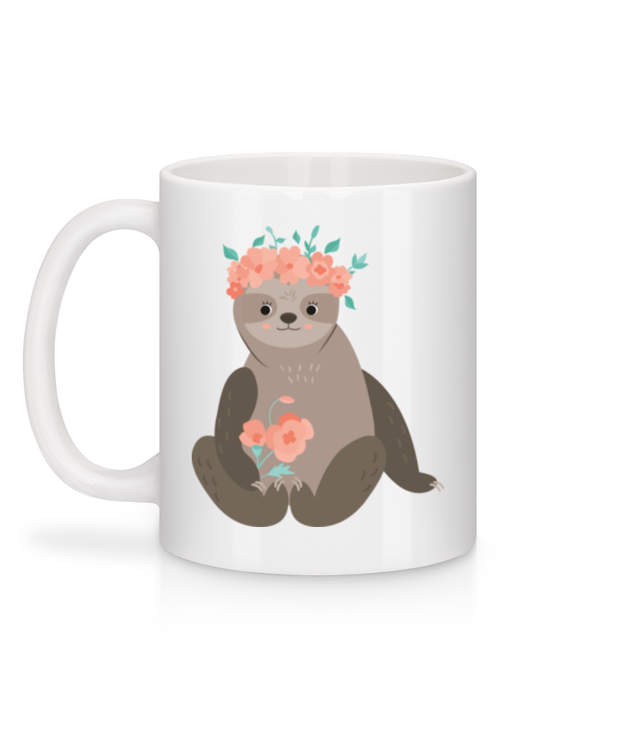 Aperçu: Indolence Avec Des Fleurs - Mug en céramique blanc - Blanc - Derrière
