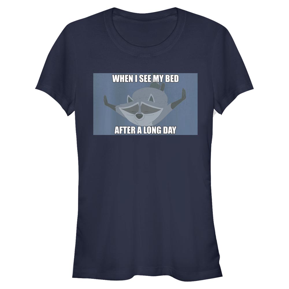 Aperçu: Disney - Pocahontas - Meeko Sleepy - Femme T-shirt - Bleu marine - Devant