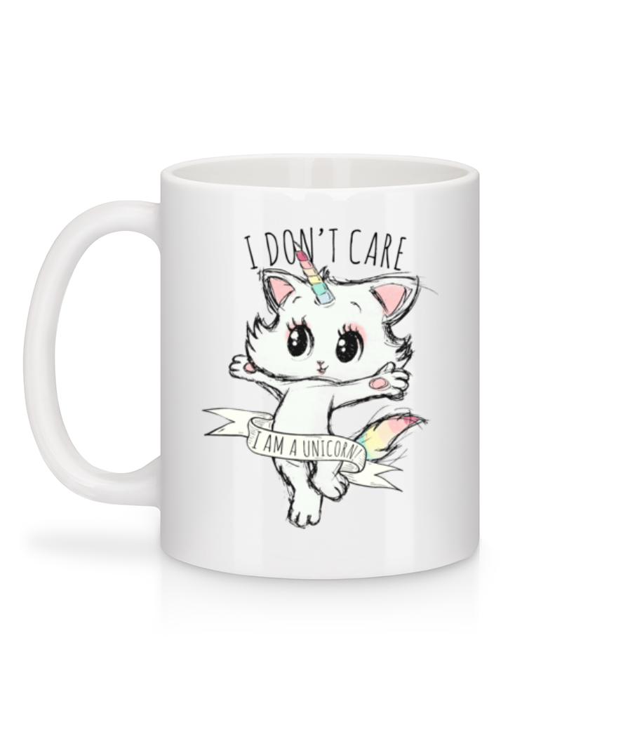 Aperçu: I Dont Care Unicorn - Mug en céramique blanc - Blanc - Derrière