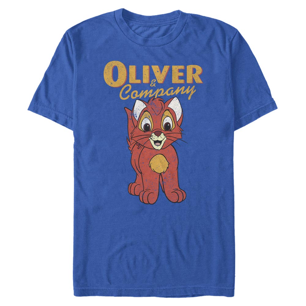 Aperçu: Disney - Oliver & Compagnie - Oliver Oliver - Homme T-shirt - Bleu royal - Devant