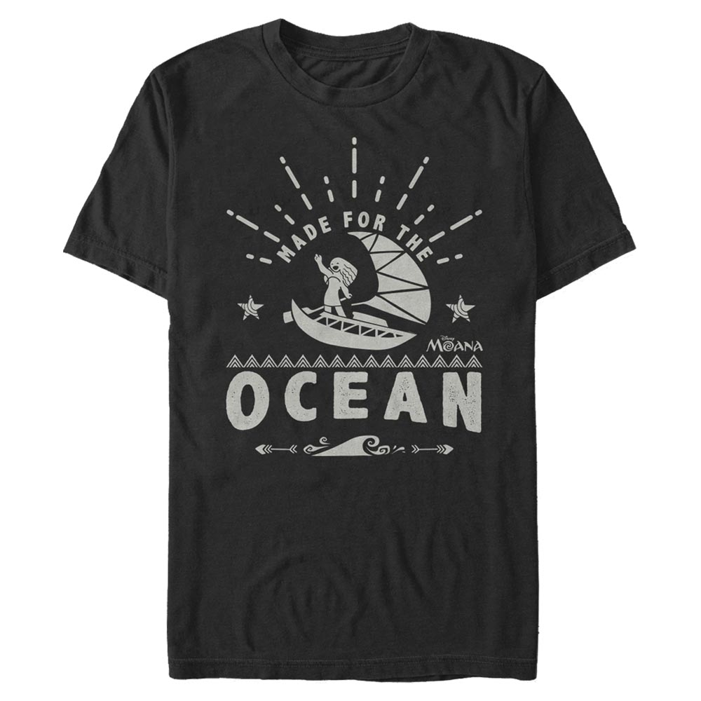 Aperçu: Pixar - Vaiana : La Légende du bout du monde - Skupina Made For The Ocean - Homme T-shirt - Noir - Devant