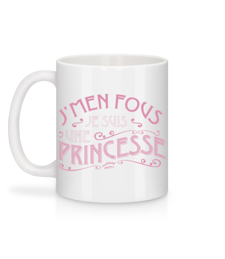 Je Suis Une Princesse - Mug en céramique blanc - Blanc - Derrière